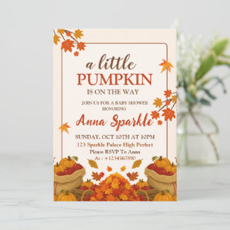 Kleine Pompoen Baby Shower Uitnodigingskaart Kaart