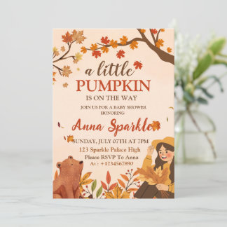 Kleine Pompoen Baby Shower Uitnodigingskaart Kaart