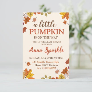 Kleine Pompoen Baby Shower Uitnodigingskaart Kaart
