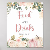 Kleine Pompoen Baby shower Voedsel en Drinken Teke Poster (Voorkant)