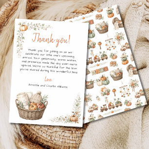 Kleine Pompoen Baby Shower Waterverf Bedankkaart