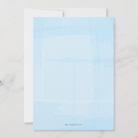 Kleine pompoen Baby shower Waterverf blauw goud Kaart (Achterkant)