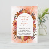 Kleine Pompoen Baby shower Waterverf Sinaasappel Kaart (Staand voorkant)