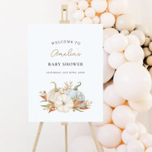 Kleine Pompoen Baby Shower Welkomstposter
