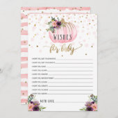 Kleine pompoen Baby shower wensen voor Baby Advieskaart (Voorkant / Achterkant)