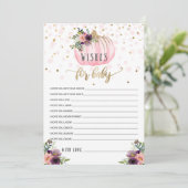 Kleine pompoen Baby shower wensen voor Baby Advieskaart (Staand voorkant)