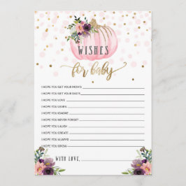 Kleine pompoen Baby shower wensen voor Baby Advieskaart