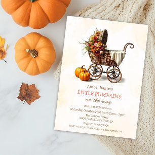 Kleine Pompoen Babywagen Baby Shower Kaart