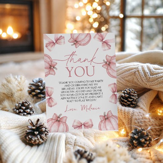 Kleine Pompoen Bedankkaart Kaart