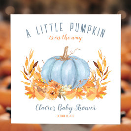 Kleine pompoen blauw Herfst jongen Baby shower ser Servet