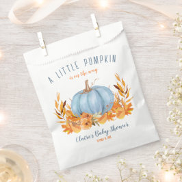 Kleine Pompoen Blauw Jongen Baby shower Favor Bag Bedankzakje