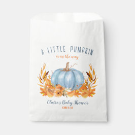 Kleine Pompoen Blauw Jongen Baby shower Favor Bag Bedankzakje