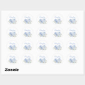 Kleine Pompoen Blauw Jongen Baby shower Vierkante Ronde Sticker (Vel)