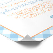 Kleine Pompoen blauwe 1e Verjaardag Tijdscapsule Poster (Hoek)
