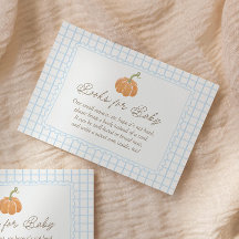 Kleine Pompoen Blauwe Jongens Baby Shower