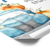 Kleine Pompoen Blauwe Truck Shower Bord Eten Poster (Hoek)
