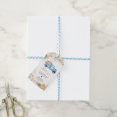 Kleine Pompoen Blauwe Vrachtwagen Baby shower Favo Cadeaulabel (Met Touw)