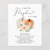 Kleine Pompoen Bloemen Baby shower Invitation (Voorkant)