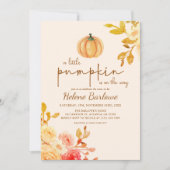 Kleine Pompoen Bloemen Baby shower Invitation Kaart (Voorkant)