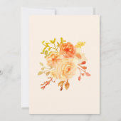 Kleine Pompoen Bloemen Baby shower Invitation Kaart (Achterkant)