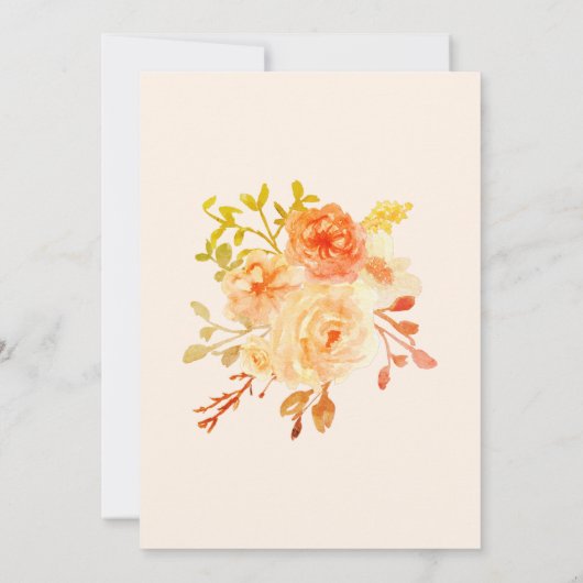 Kleine Pompoen Bloemen Baby shower Invitation Kaart (Achterkant)