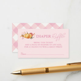 Kleine Pompoen Bloemen Baby shower Luier Raffle Informatiekaartje