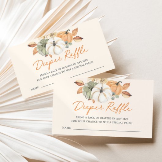 Kleine Pompoen Bloemen Baby shower Luier Raffle Informatiekaartje