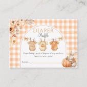 Kleine Pompoen Bloemen Baby shower Luier Raffle Informatiekaartje (Voorkant)