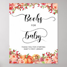 Kleine Pompoen Bloemen Boeken voor Baby Poster