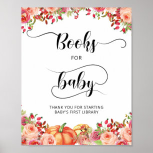 Kleine Pompoen Bloemen Boeken voor Baby Poster