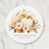 Kleine Pompoen Bloemen Boho Botanische Baby shower Bedankjes Labels (Voorkant)