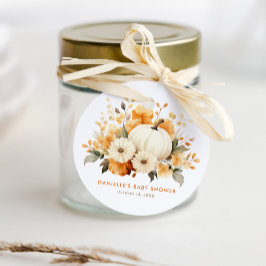 Kleine Pompoen Bloemen Boho Botanische Baby shower Bedankjes Labels