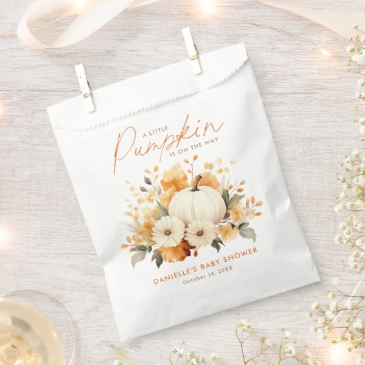 Kleine Pompoen Bloemen Boho Botanische Baby shower Bedankzakje (Geknipt)