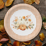 Kleine Pompoen Bloemen Boho Botanische Baby shower Papieren Bordje<br><div class="desc">Little Pumpkin Floral Boho Botanical Baby shower Papieren Borden zijn voorzien van prachtig geïllustreerde pompoenen onder bohemian getinte bloemen.</div>
