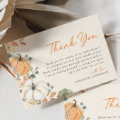 Kleine Pompoen Bloemen Boho Elegant Baby shower Bedankkaart