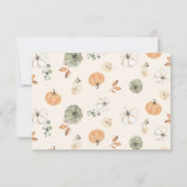 Kleine Pompoen Bloemen Boho Elegant Baby shower Bedankkaart (Achterkant)