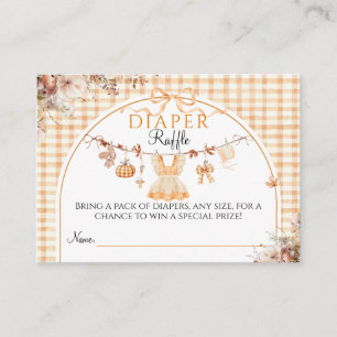 Kleine Pompoen Bloemen Bow Herfst Baby shower Luie Informatiekaartje