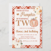 Kleine Pompoen Bloemen Herfst 2e Verjaardagsfeestj Kaart (Voorkant)