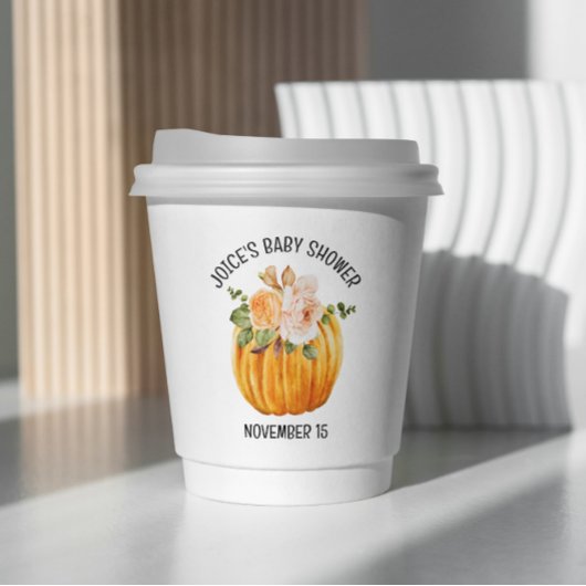 Kleine Pompoen Bloemen Herfst Baby shower Papieren Bekers