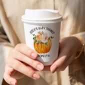 Kleine Pompoen Bloemen Herfst Baby shower Papieren Bekers