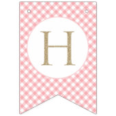 Kleine Pompoen Bloemen Roze Plaid eerste verjaarda Vlaggetjes (Tweede vlag)