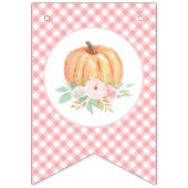 Kleine Pompoen Bloemen Roze Plaid eerste verjaarda Vlaggetjes (Eerste vlag)