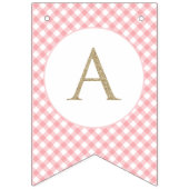 Kleine Pompoen Bloemen Roze Plaid eerste verjaarda Vlaggetjes (Derde vlag)