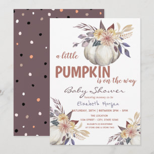 Kleine Pompoen Bloemen,Stippen Baby Shower Kaart