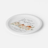 Kleine Pompoen Bloemen Waterverf Baby shower Papieren Bordje (Gekanteld)