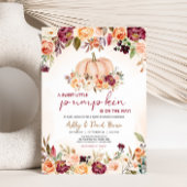 Kleine pompoen bloemenbordeaux Baby shower Kaart