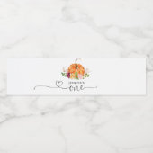 Kleine pompoen bloemeneerste verjaardag waterfles etiket (Enkel label)