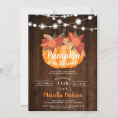 Kleine pompoen bloemenhout licht herfst baby showe kaart (Voorkant)