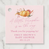 Kleine pompoen bloemenmeisje Baby shower Bedankjes Labels (Voorkant)
