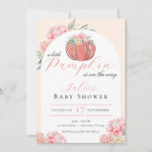 Kleine pompoen bloemenmeisje Baby shower Kaart (Voorkant)